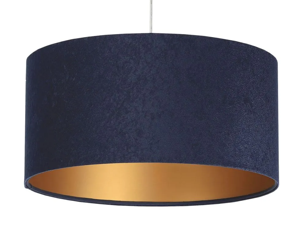 Lampa wisząca HOME 40 granatowa/złota welurowa do salonu | MIRAT.