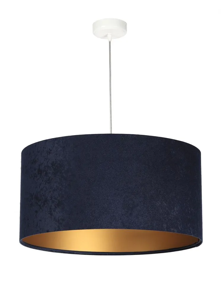 Lampa wisząca HOME 60 granatowa/złota duża w stylu glamour | MIRAT.