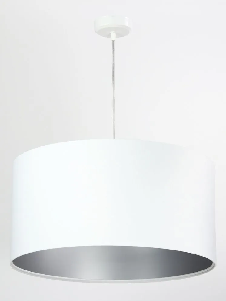 Lampa wisząca HOME 60 biała/srebrna ręcznie robiona polskiej produkcji | MIRAT.