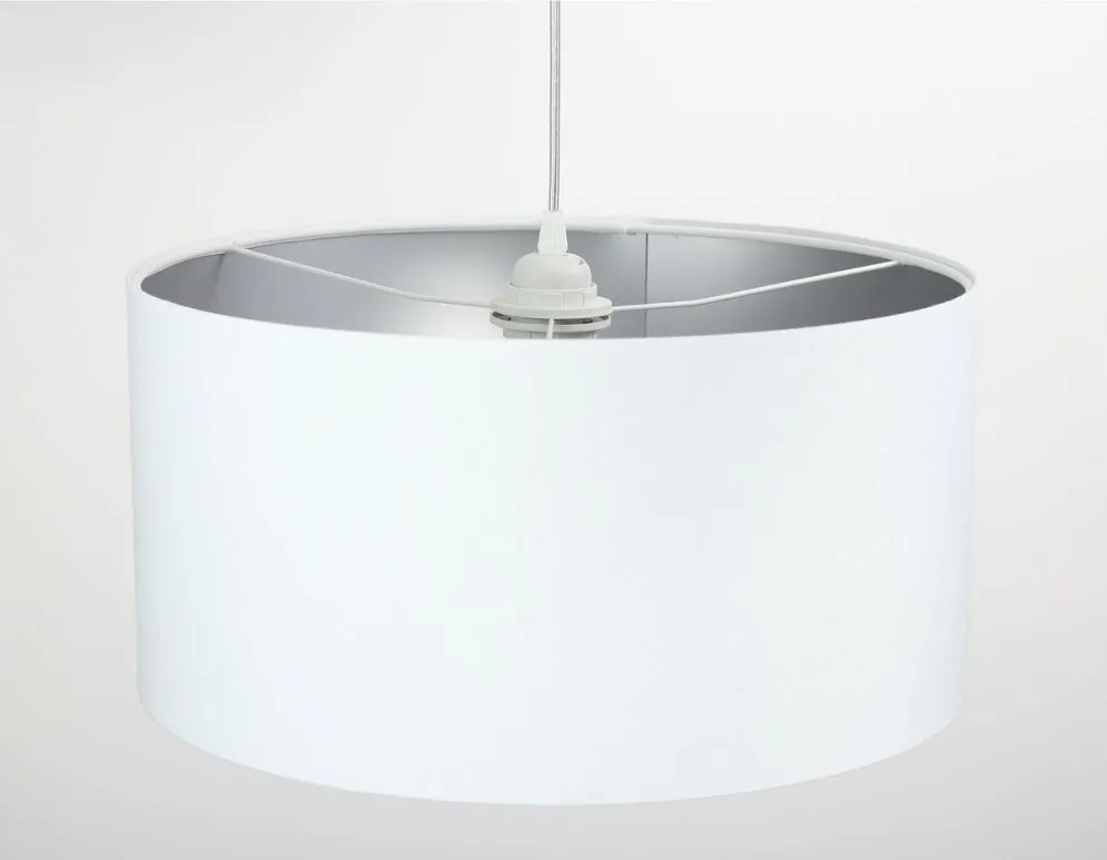 Lampa wisząca HOME 50 biała/srebrna nad stół do jadalni | MIRAT.
