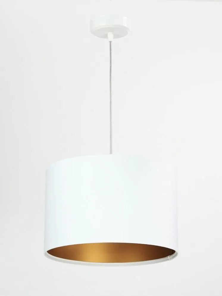 Lampa wisząca HOME 30 biała/złota mała nad stół | MIRAT.