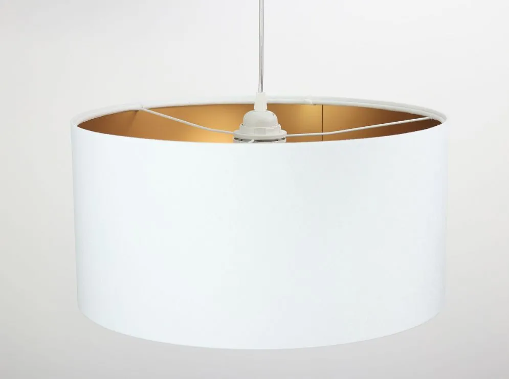 Lampa wisząca HOME 40 biała/złota welurowa polskiej produkcji | MIRAT.