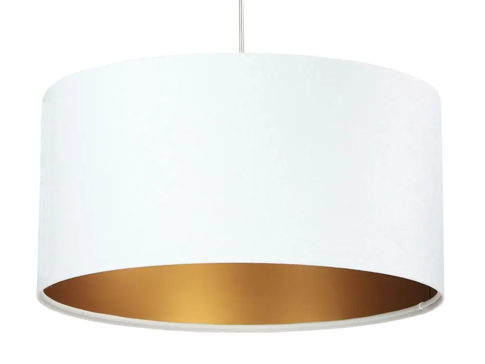 Lampa wisząca HOME 40 biała/złota welurowa polskiej produkcji | MIRAT.