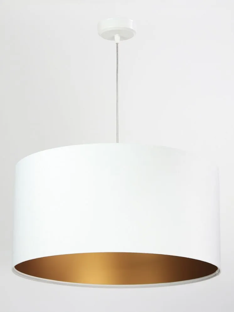 Lampa wisząca HOME 50 biała/złota ręcznie robiona do salonu | MIRAT.