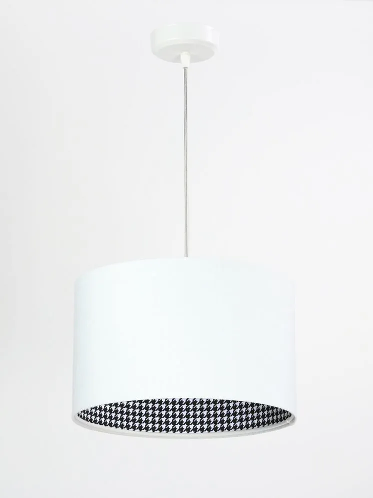 Lampa wisząca HOME 30 biała elegancka welurowa | MIRAT.