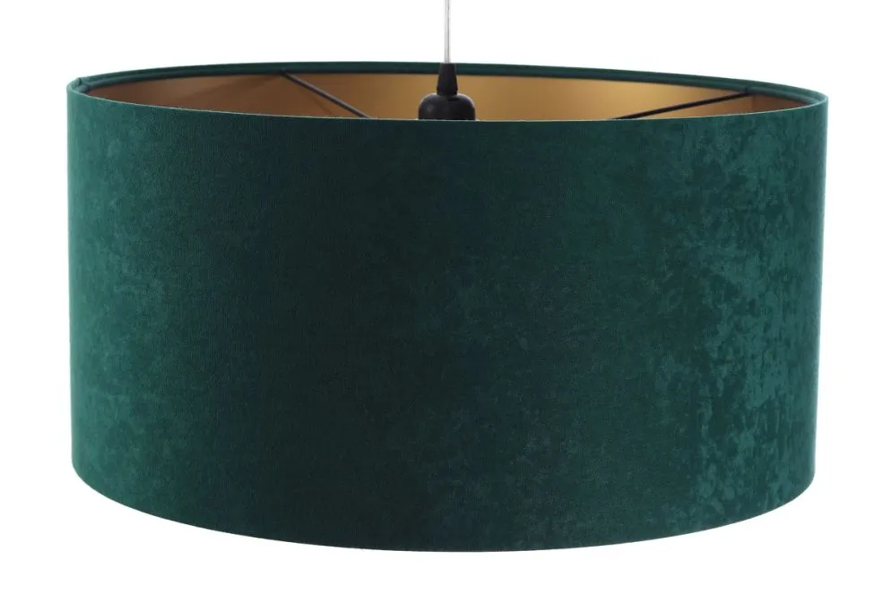 Lampa wisząca HOME 40 zielona/złota welurowa do salonu | MIRAT.