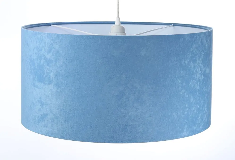 Lampa wisząca HOME 50 błękitna/biała welurowa w stylu glamour | MIRAT.