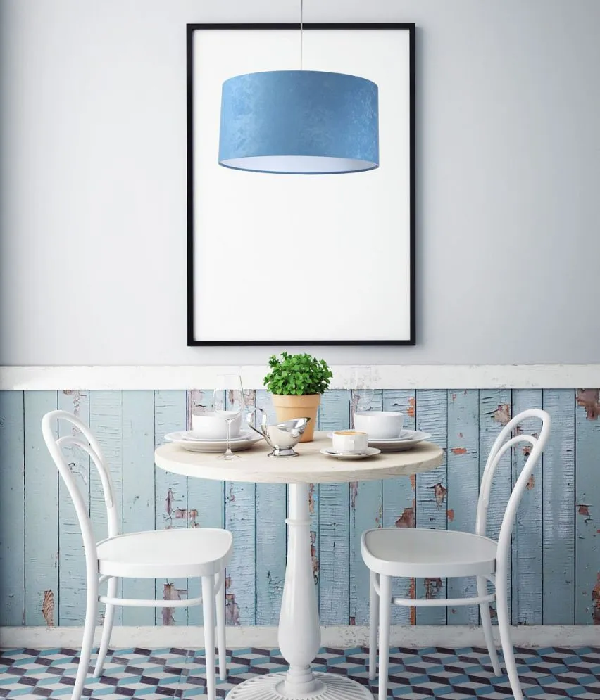 Lampa wisząca HOME 60 błękitna/biała polskiej produkcji do sypialni | MIRAT.