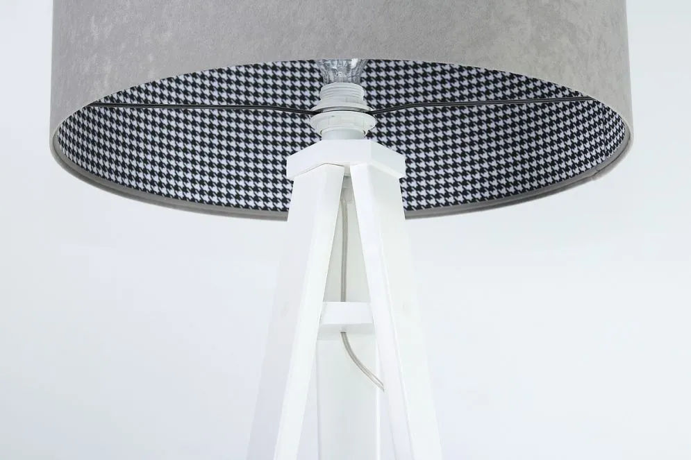 Lampa stojąca HOME 50 szara/biała z włącznikiem nożnym | MIRAT. w stylu kolekcja