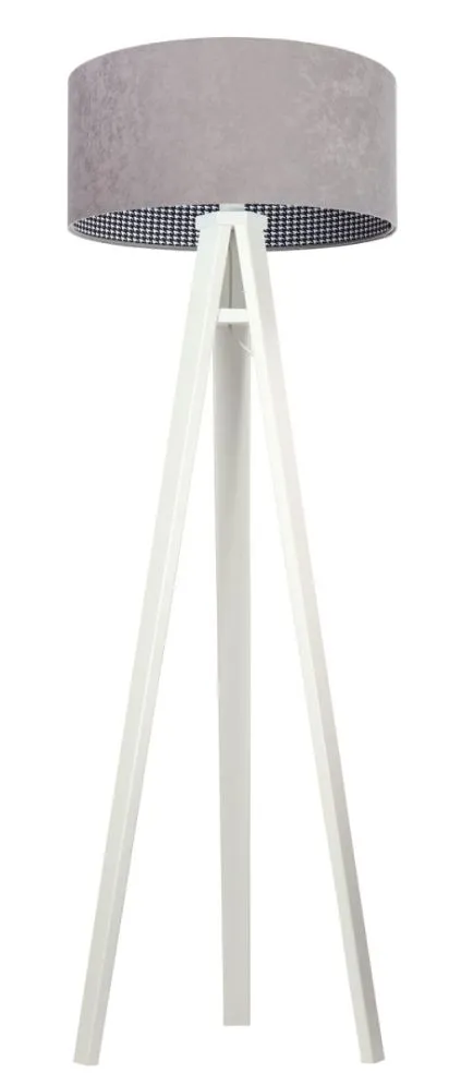 Lampa stojąca HOME 50 szara/biała z włącznikiem nożnym | MIRAT. w stylu kolekcja