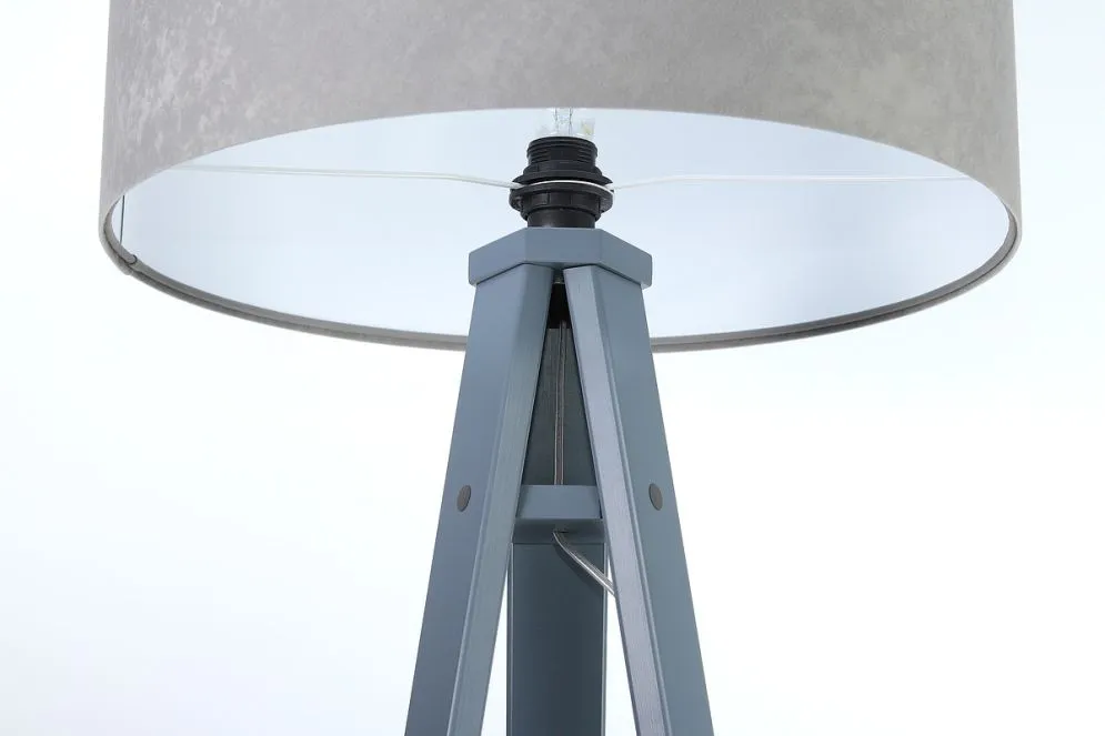 Lampa stojąca HOME 40 szara/biała/szara podłogowa do salonu | MIRAT. w stylu kolekcja