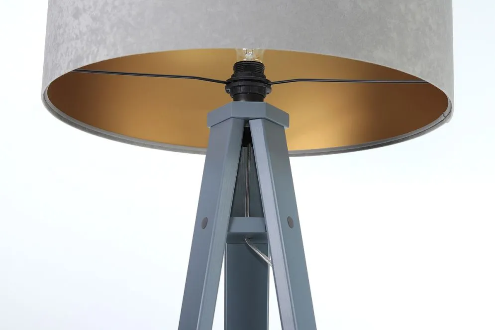Lampa stojąca HOME 40 szara/złota/szara do salonu | MIRAT.