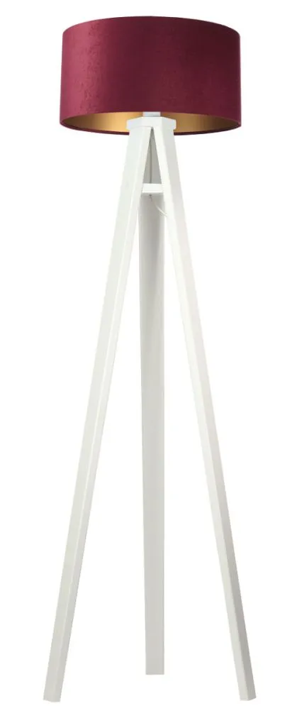Lampa stojąca HOME 50 bordowa/złota/biała nowoczesna | MIRAT.