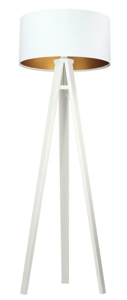 Lampa stojąca HOME 50 biała/złota/biała z włącznikiem nożnym | MIRAT.