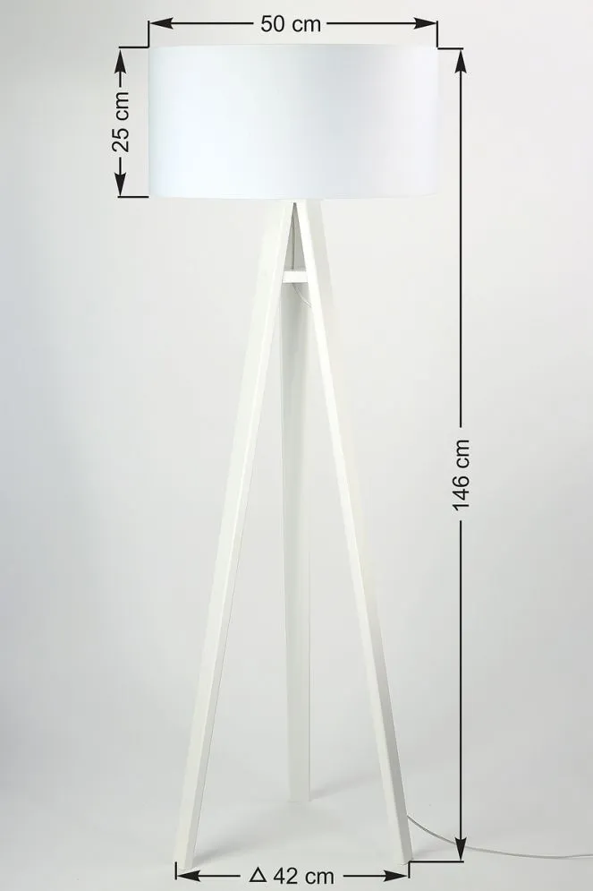 Lampa stojąca HOME 50 biała/złota/biała z włącznikiem nożnym | MIRAT.