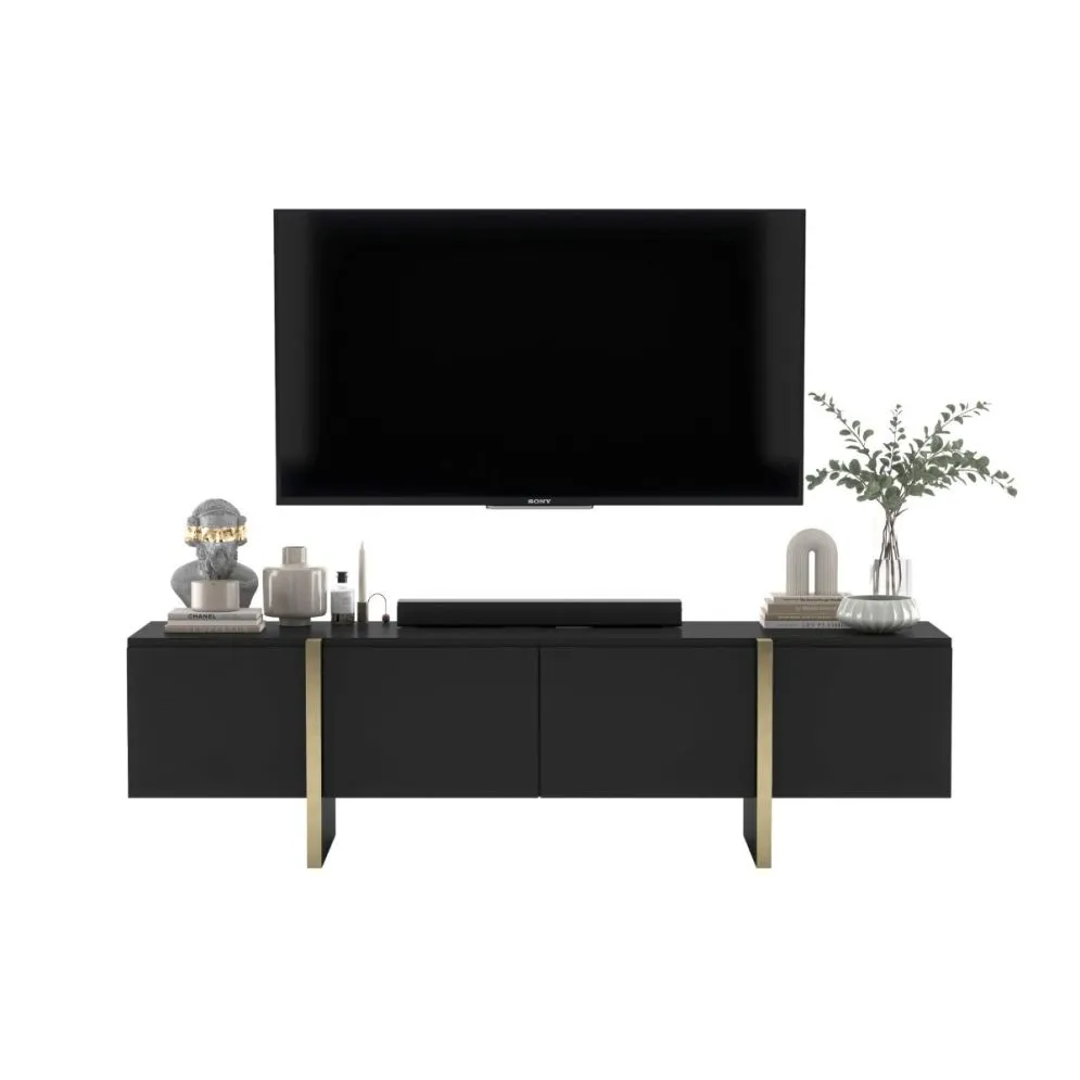 Szafka RTV GRANT 180cm czarny mat do salonu I sklep meblowy MIRAT. styl GLAMOUR, LOFT