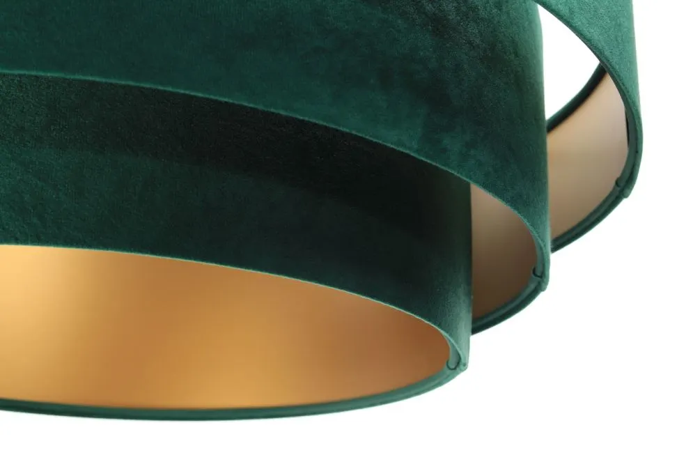 Lampa wisząca TRIO zielona/złota z potrójnym abażurem | MIRAT.