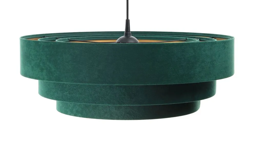 Lampa wisząca TRIO zielona/złota z potrójnym abażurem | MIRAT.