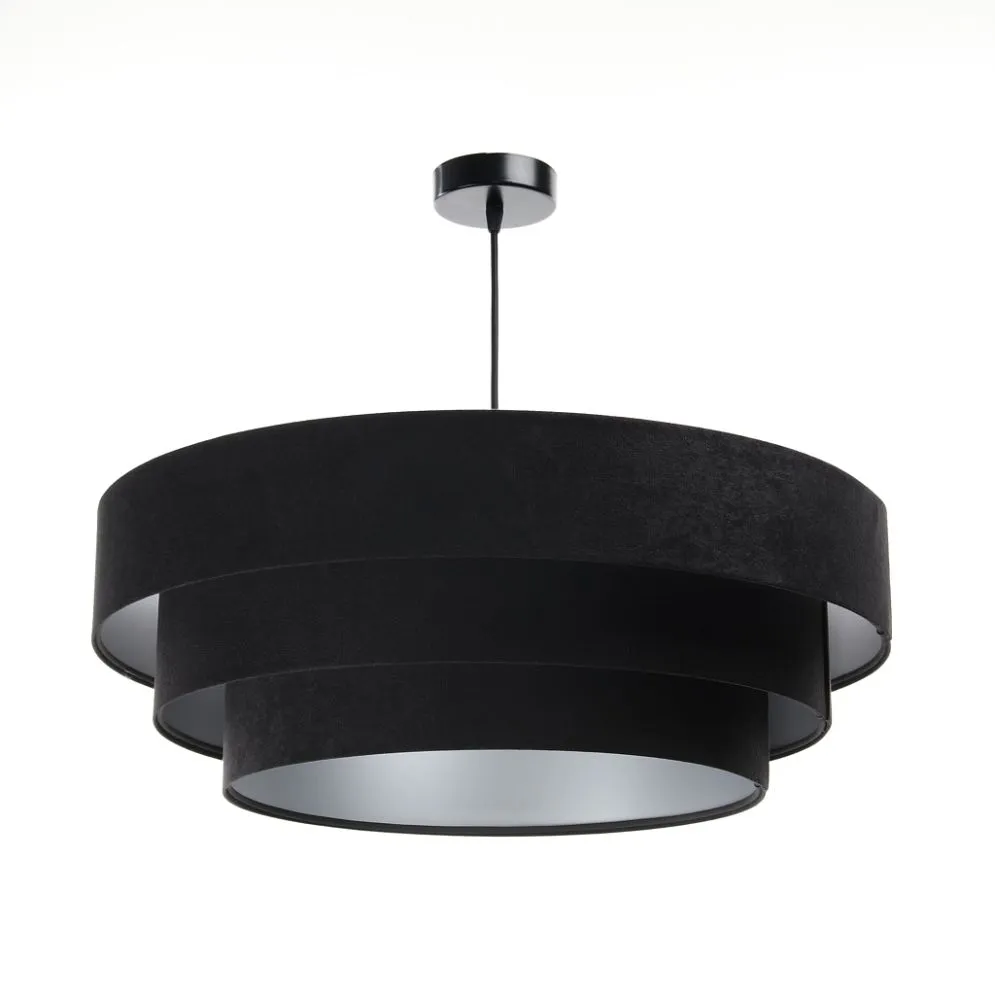 Lampa wisząca TRIO czarna/srebrna w stylu glamour | MIRAT. w stylu kolekcja