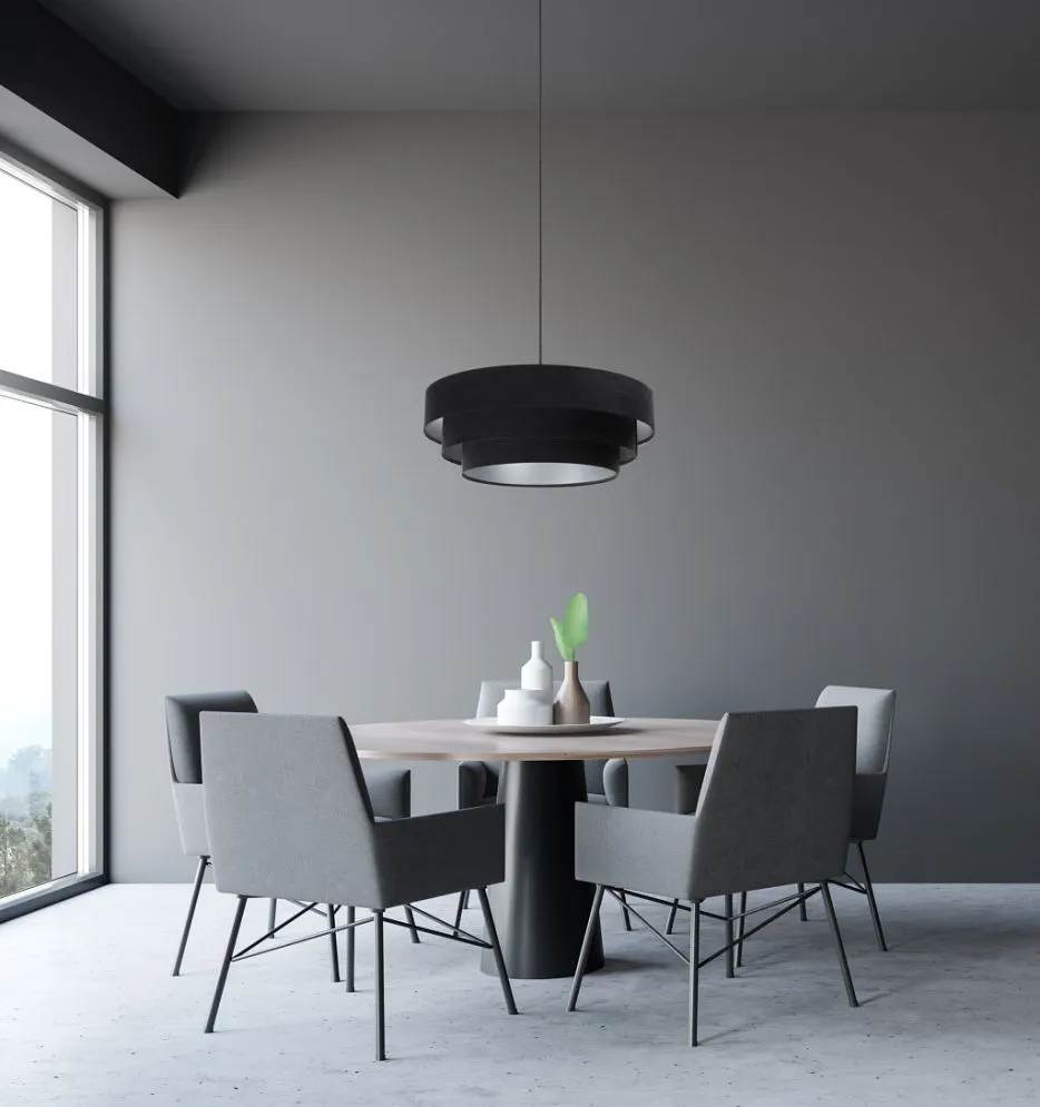 Lampa wisząca TRIO czarna/srebrna w stylu glamour | MIRAT. w stylu kolekcja