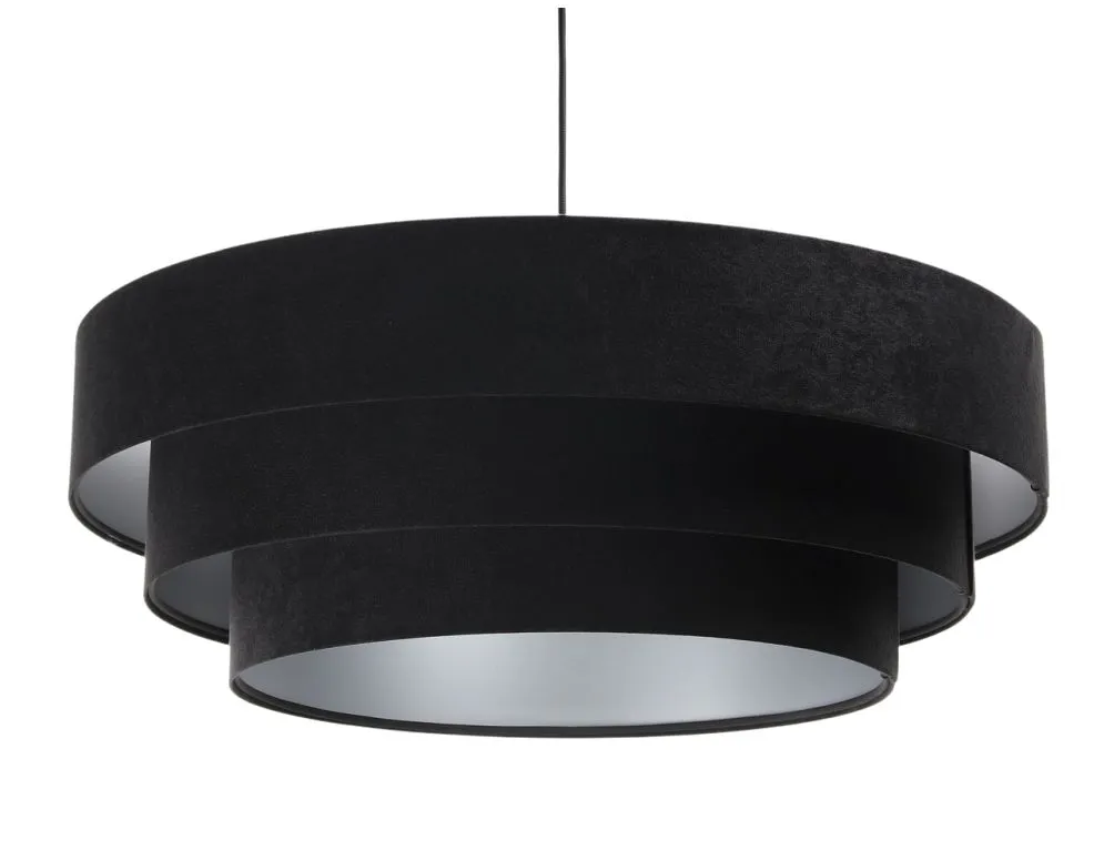 Lampa wisząca TRIO czarna/srebrna w stylu glamour | MIRAT. w stylu kolekcja