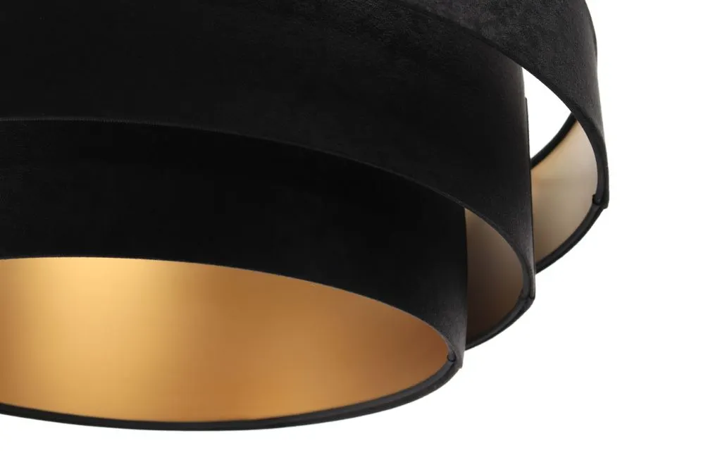 Lampa wisząca TRIO czarna/złota welurowa polskiej produkcji | MIRAT. w stylu kolekcja