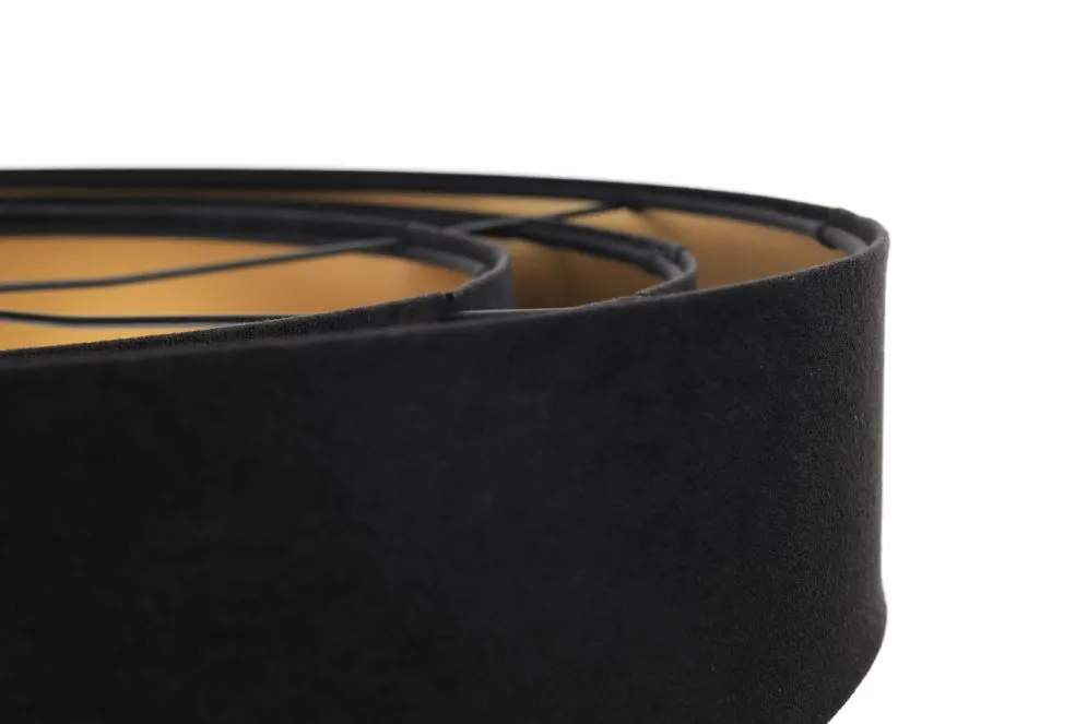 Lampa wisząca TRIO czarna/złota welurowa polskiej produkcji | MIRAT. w stylu kolekcja