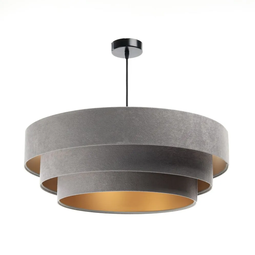 Lampa wisząca TRIO szara/złota ręcznie robiona nad stół | MIRAT. w stylu kolekcja