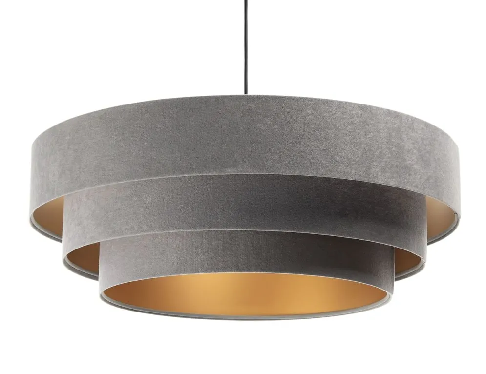Lampa wisząca TRIO szara/złota ręcznie robiona nad stół | MIRAT. w stylu kolekcja
