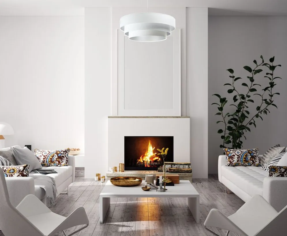 Lampa wisząca TRIO biała/srebrna w stylu glamour do jadalni | MIRAT. w stylu kolekcja