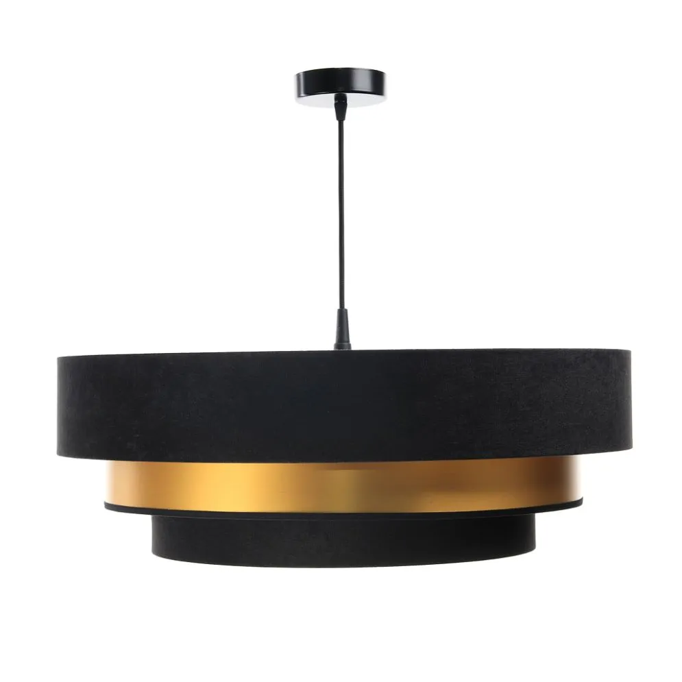 Lampa wisząca TRIO MIX czarna/złota z potrójnym abażurem | MIRAT. w stylu kolekcja