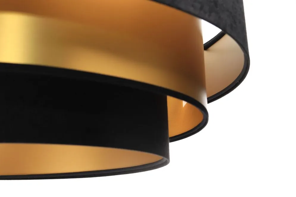 Lampa wisząca TRIO MIX czarna/złota z potrójnym abażurem | MIRAT. w stylu kolekcja