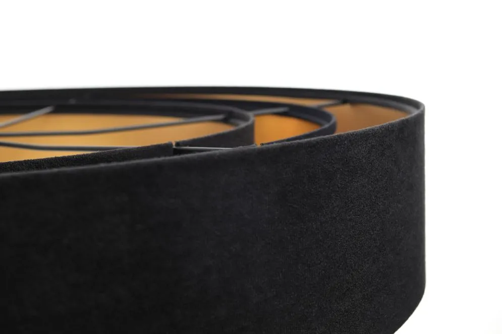Lampa wisząca TRIO MIX czarna/złota z potrójnym abażurem | MIRAT. w stylu kolekcja