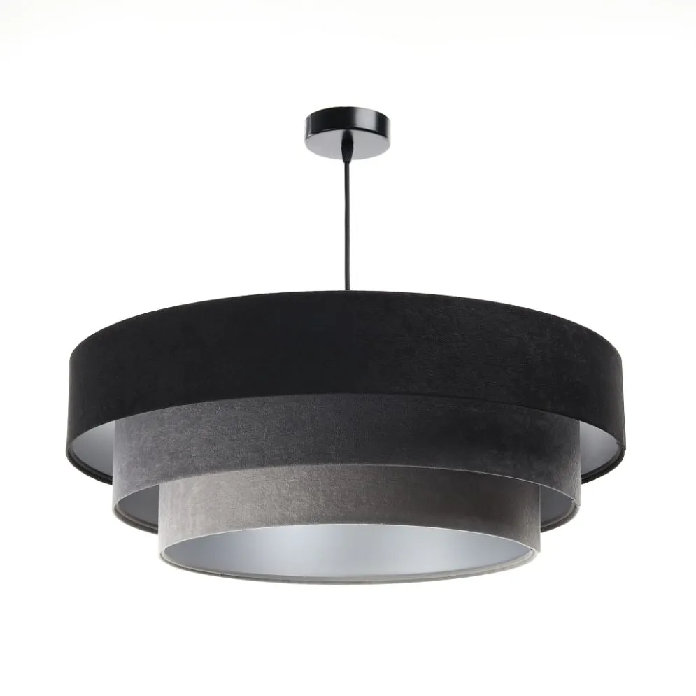 Lampa wisząca TRIO MIX czarna/szara/srebrna do nowoczesnego salonu | MIRAT. w stylu kolekcja