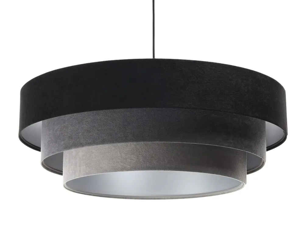 Lampa wisząca TRIO MIX czarna/szara/srebrna do nowoczesnego salonu | MIRAT. w stylu kolekcja
