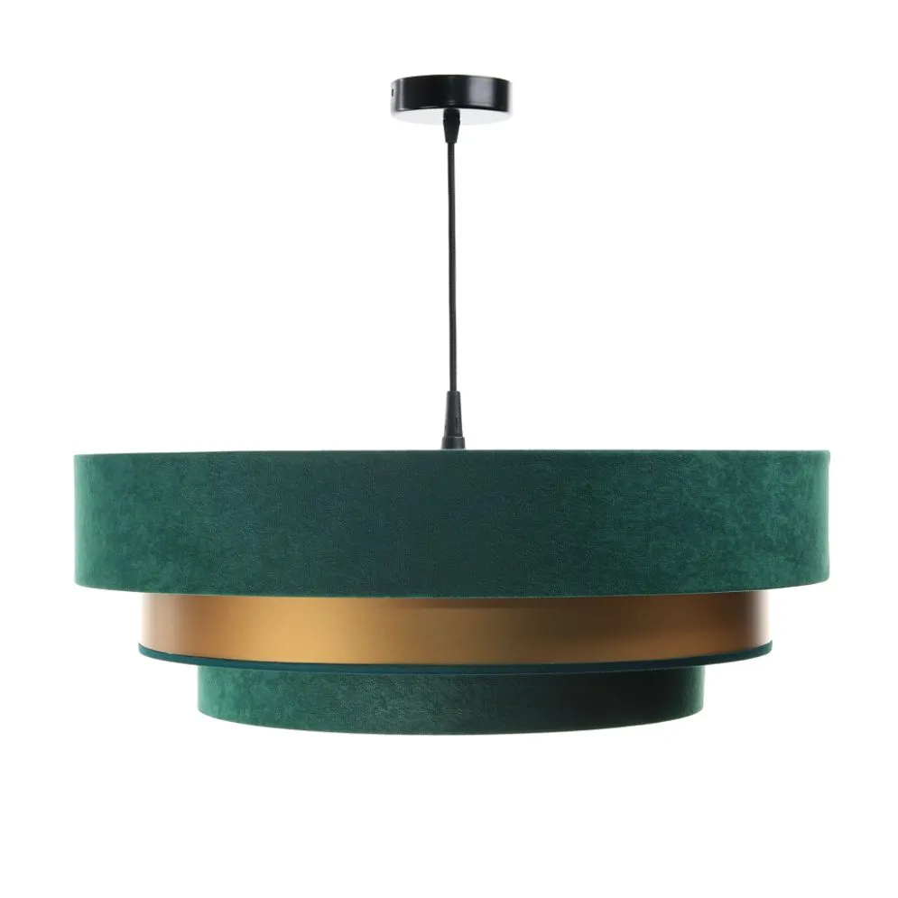 Lampa wisząca TRIO MIX zielona/złota symetryczna w kształcie walca | MIRAT. w stylu kolekcja