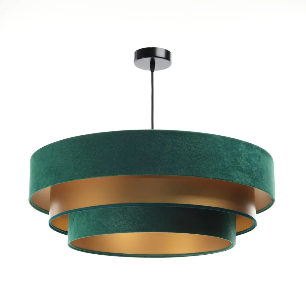 Lampa wisząca TRIO MIX zielona/złota symetryczna w kształcie walca | MIRAT. w stylu kolekcja
