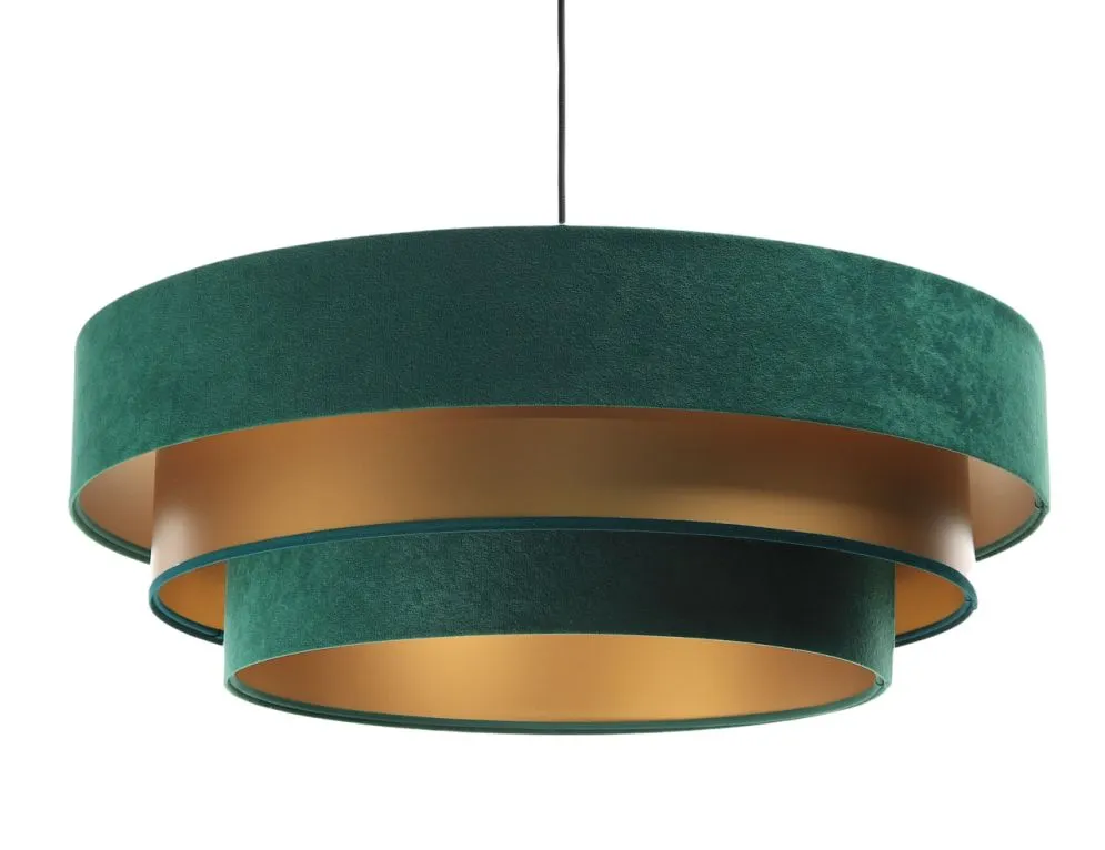 Lampa wisząca TRIO MIX zielona/złota symetryczna w kształcie walca | MIRAT. w stylu kolekcja