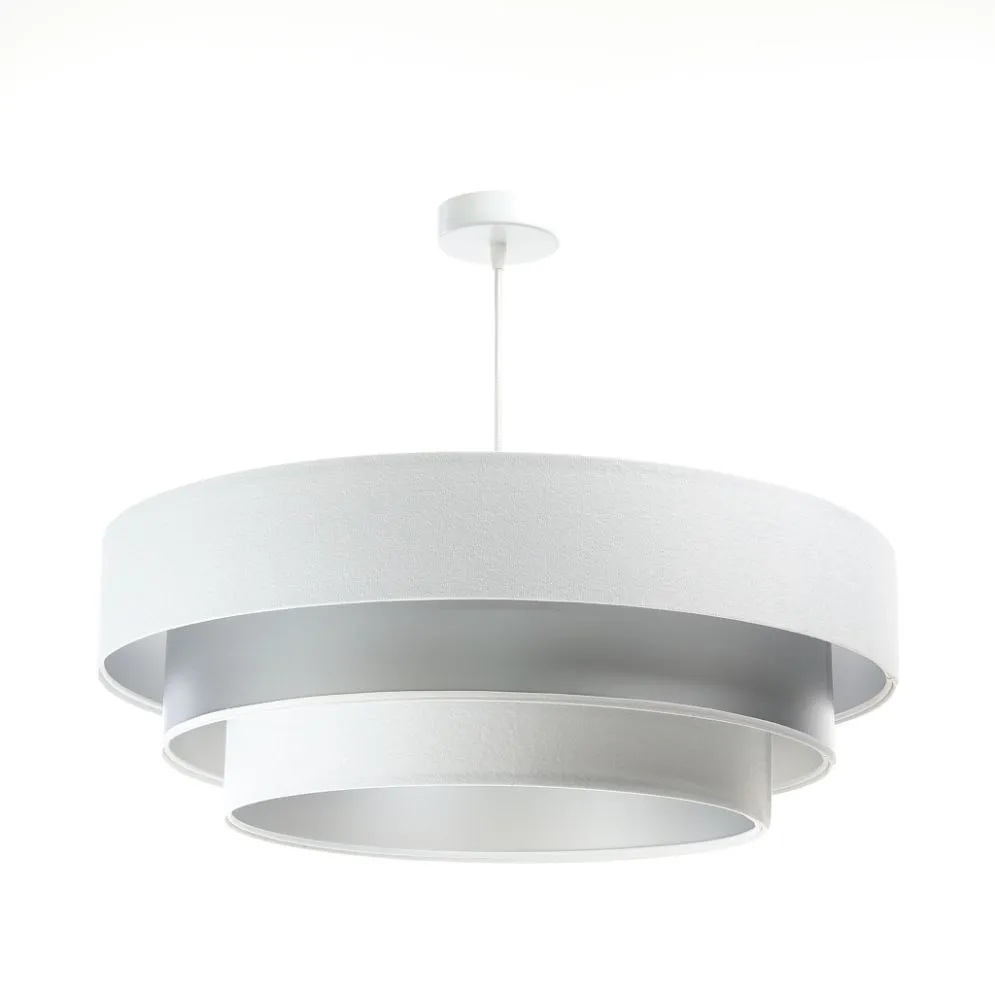 Lampa wisząca TRIO MIX biała/srebrna nowoczesna do salonu | MIRAT. w stylu kolekcja