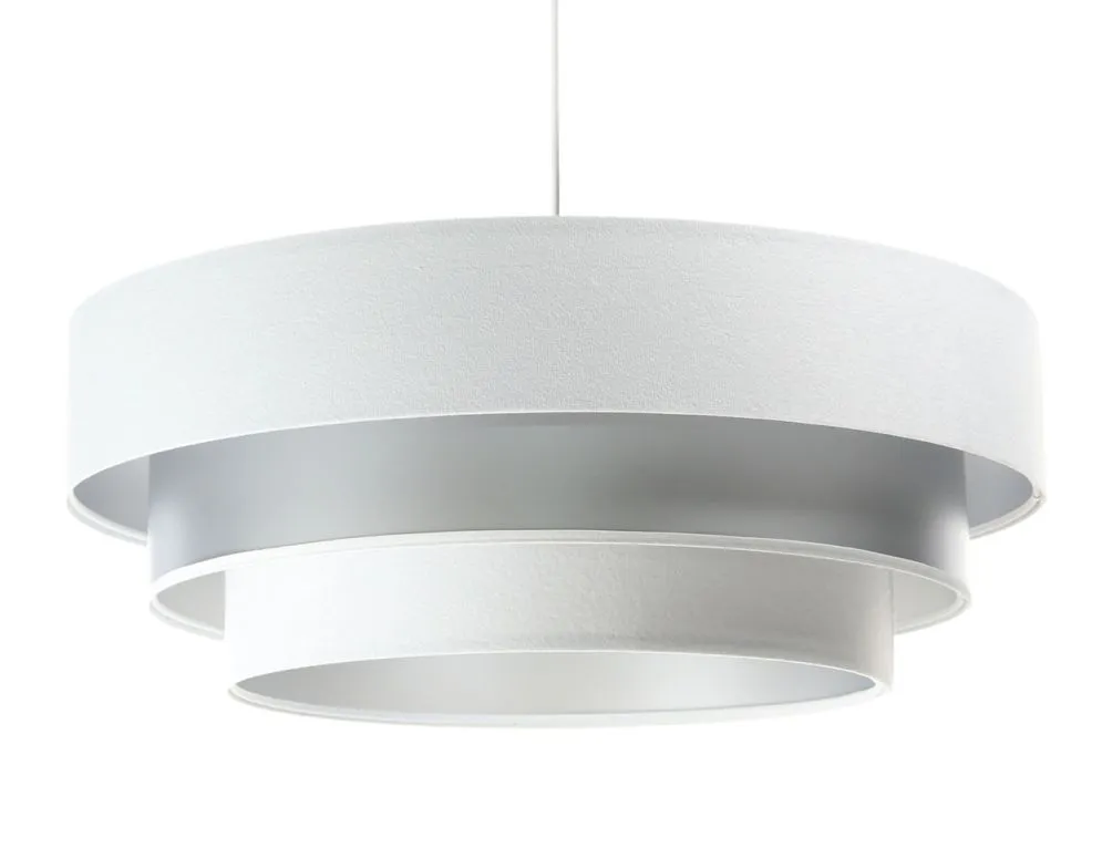 Lampa wisząca TRIO MIX biała/srebrna nowoczesna do salonu | MIRAT. w stylu kolekcja