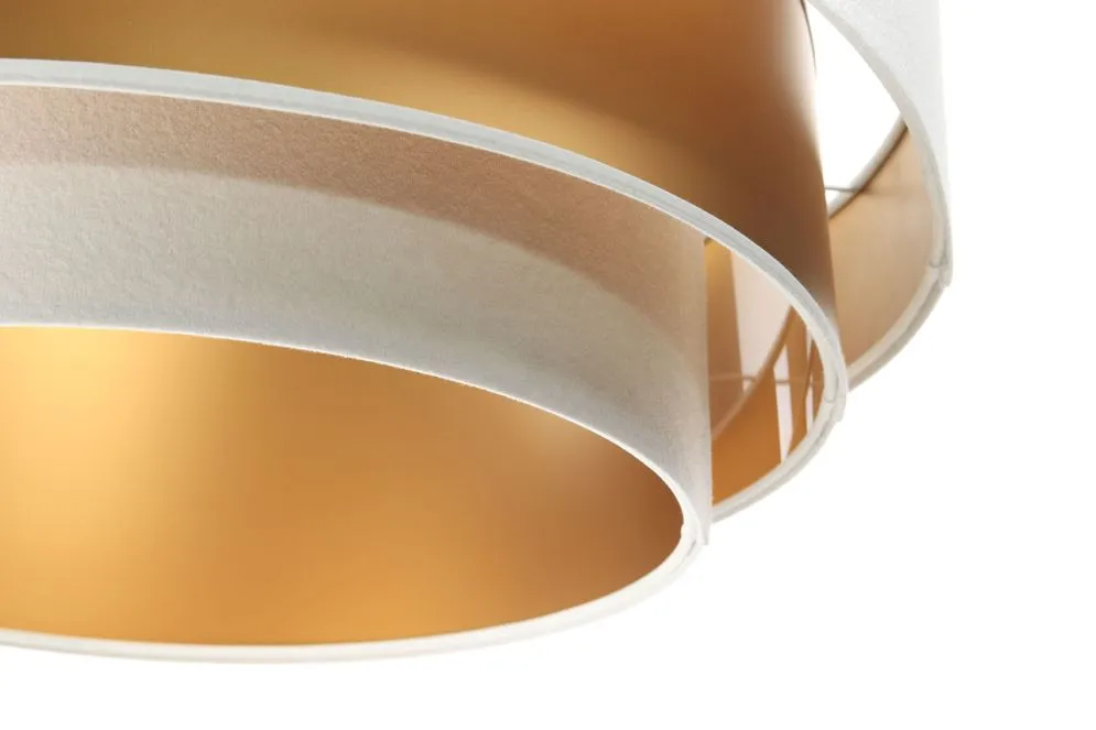 Lampa wisząca TRIO MIX biała/złota welurowa symetryczna | MIRAT. w stylu kolekcja