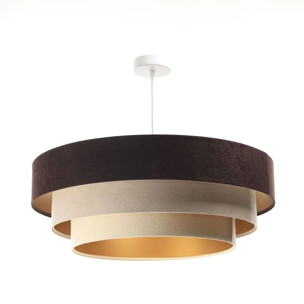 Lampa wisząca TRIO MIX brązowa/beżowa/złota nowoczesna polskiej produkcji | MIRAT. w stylu kolekcja