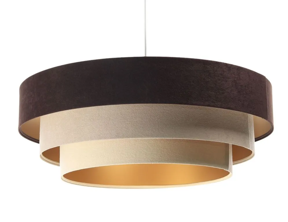 Lampa wisząca TRIO MIX brązowa/beżowa/złota nowoczesna polskiej produkcji | MIRAT. w stylu kolekcja