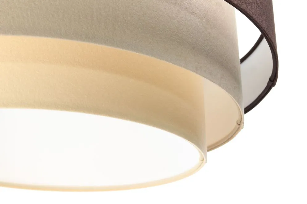 Lampa wisząca TRIO MIX brązowa/beżowa/biała z potrójnym abażurem | MIRAT. w stylu  kolekcja