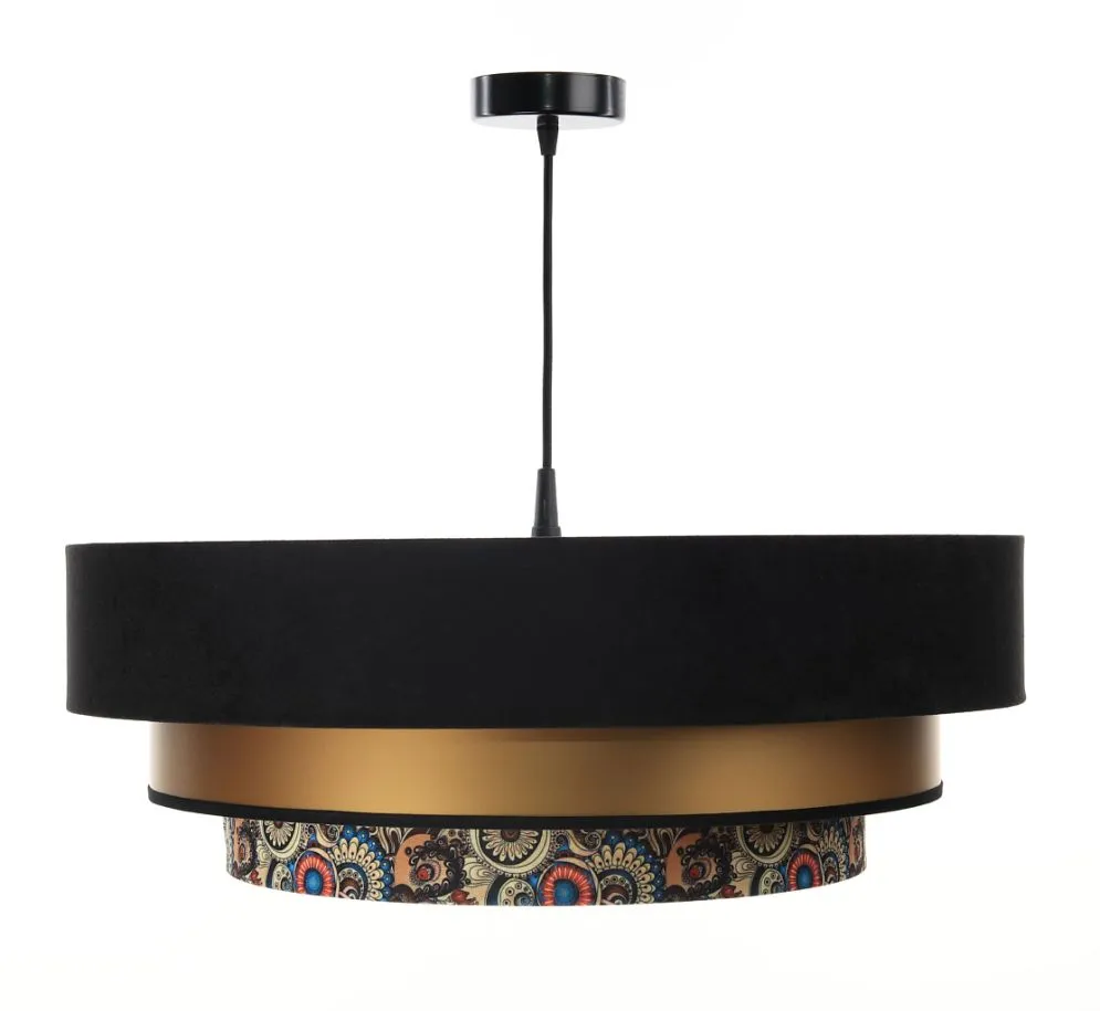 Lampa wisząca TRIO MIX czarna/złota/wielokolorowa z orientalnym wzorem | MIRAT. w stylu kolekcja