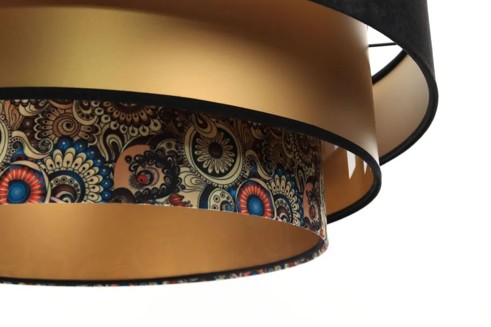 Lampa wisząca TRIO MIX czarna/złota/wielokolorowa z orientalnym wzorem | MIRAT. w stylu kolekcja