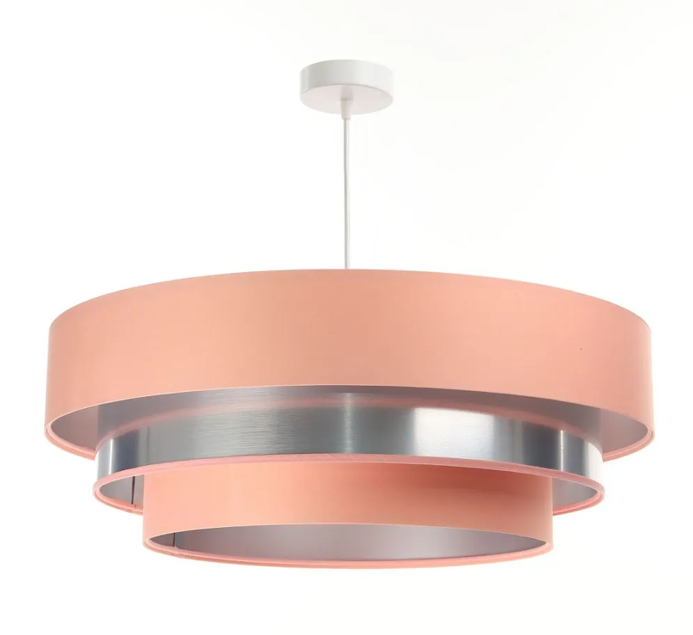 Lampa wisząca TRIO MIX różowa/srebrna ręcznie robiona do salonu | MIRAT. w stylu kolekcja
