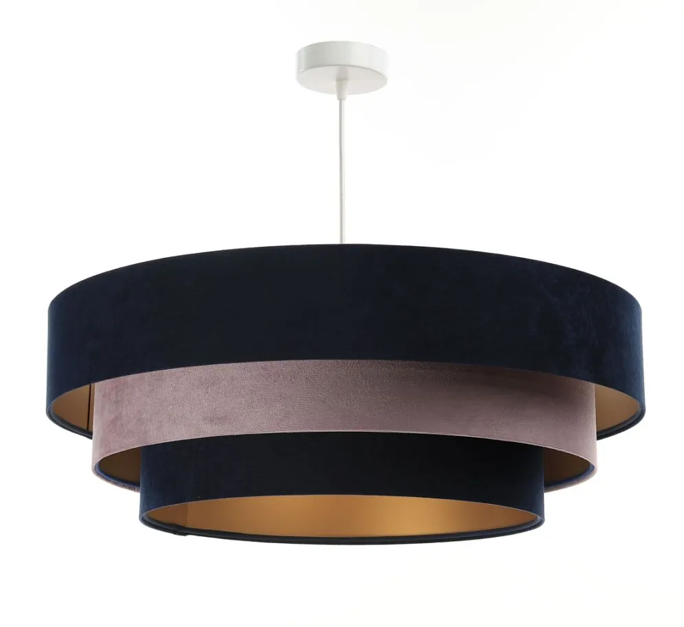 Lampa wisząca TRIO MIX granatowa/różowa ze złotym środkiem nowoczesna | MIRAT. w stylu kolekcja