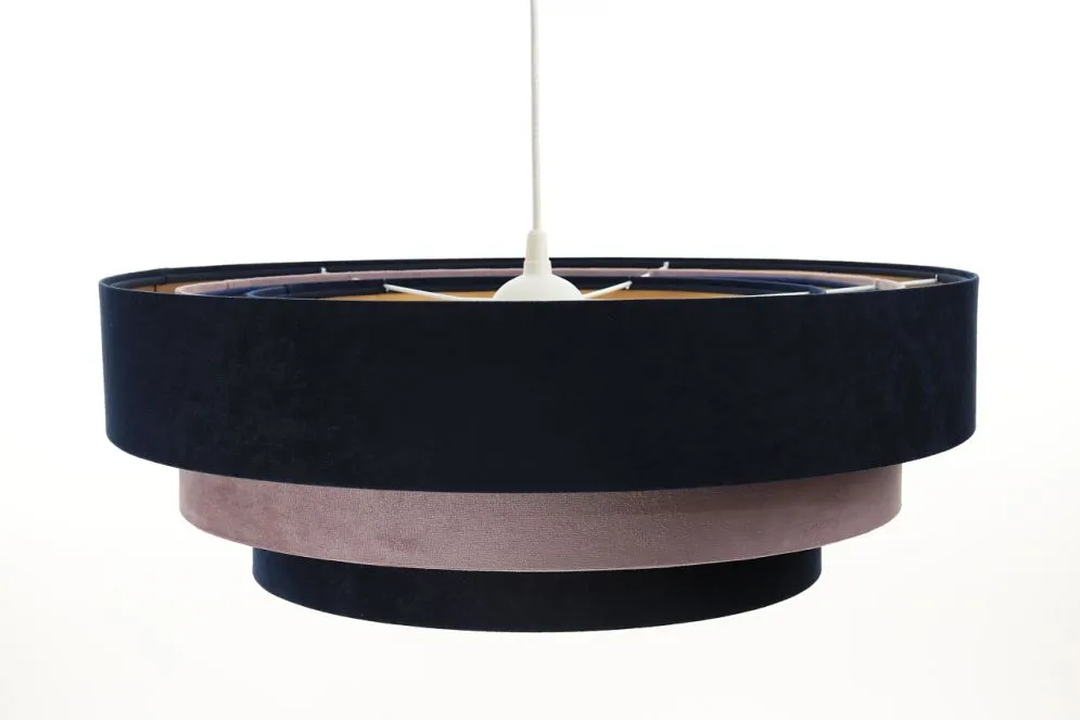 Lampa wisząca TRIO MIX granatowa/różowa ze złotym środkiem nowoczesna | MIRAT. w stylu kolekcja