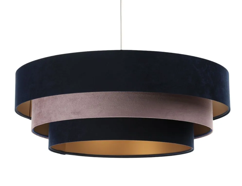 Lampa wisząca TRIO MIX granatowa/różowa ze złotym środkiem nowoczesna | MIRAT. w stylu kolekcja